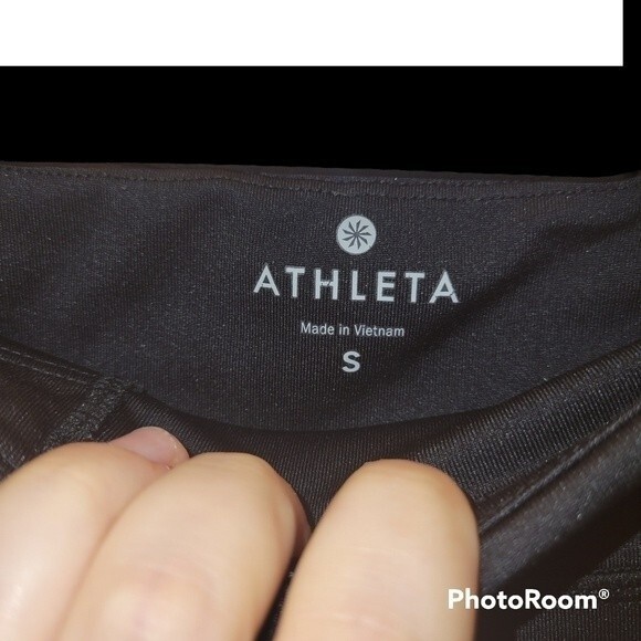 Athleta Black Criss Cross Crop Yoga Running Capri Mesh Leggings S Small - Picture 4 of 4